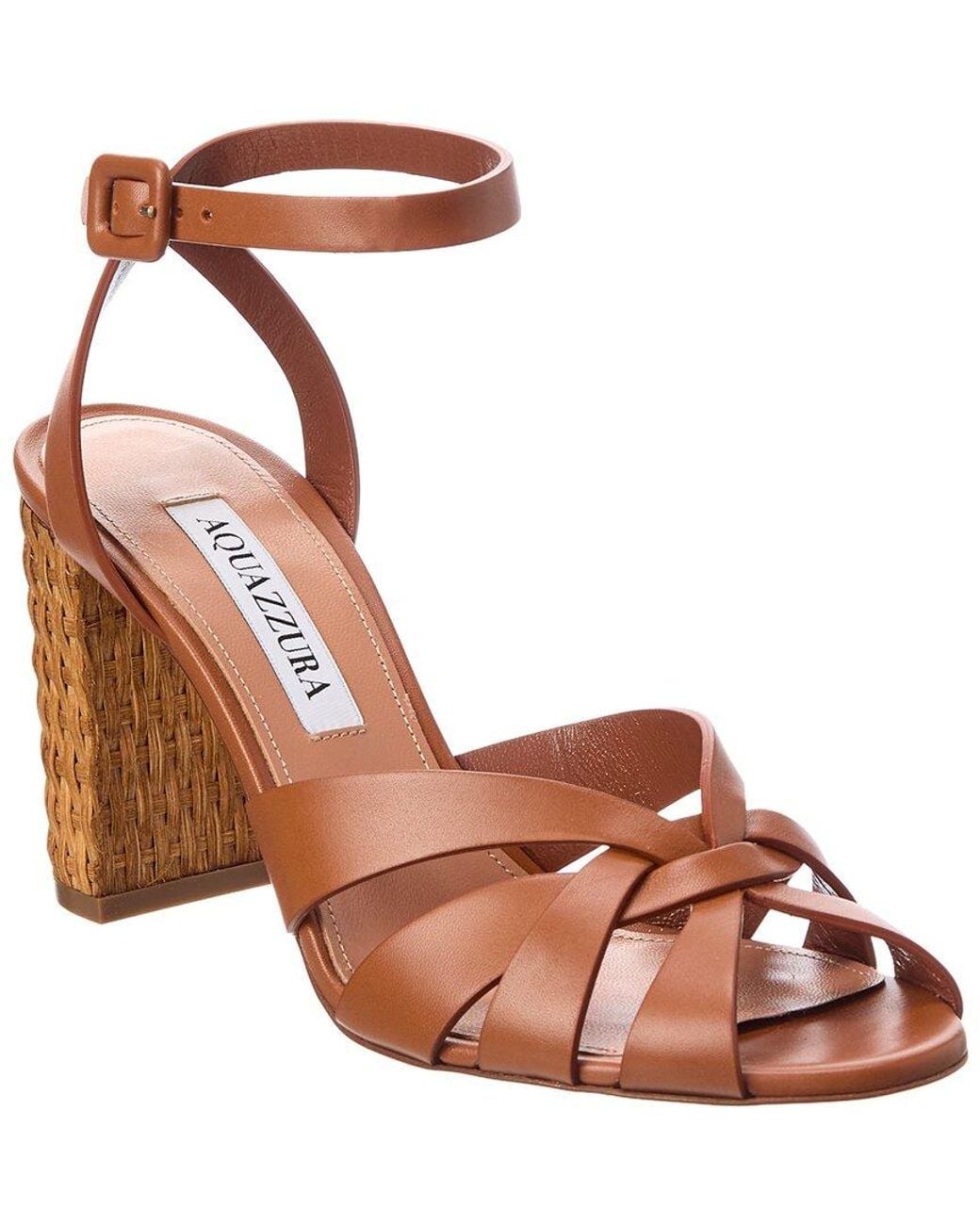 Aquazzura Brown Copacabana 85 Leather Sandal