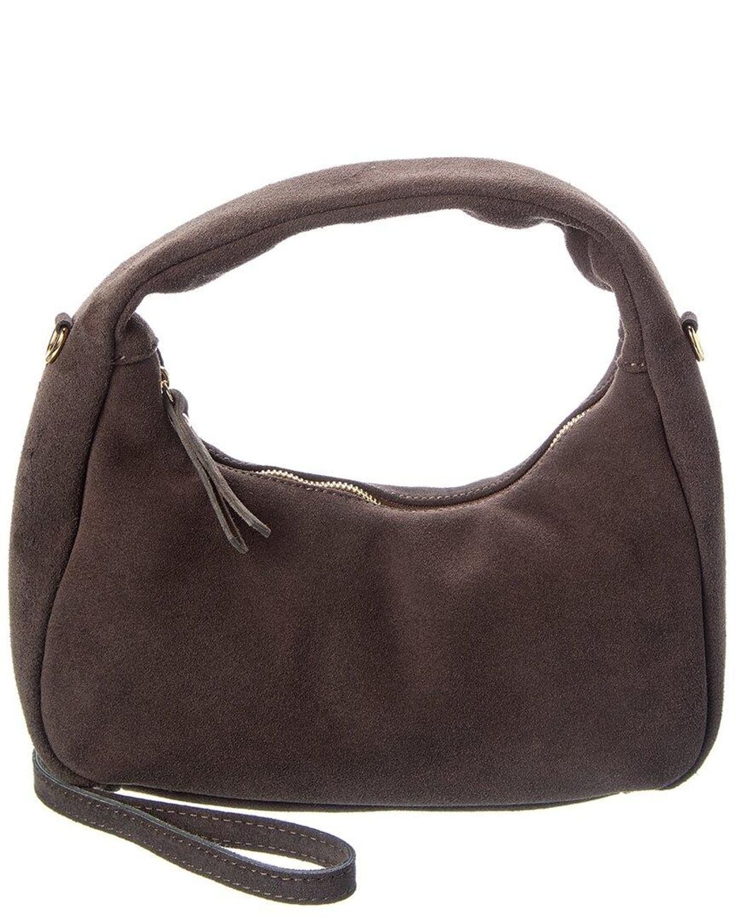 Persaman New York Brown Suede Shoulder Bag
