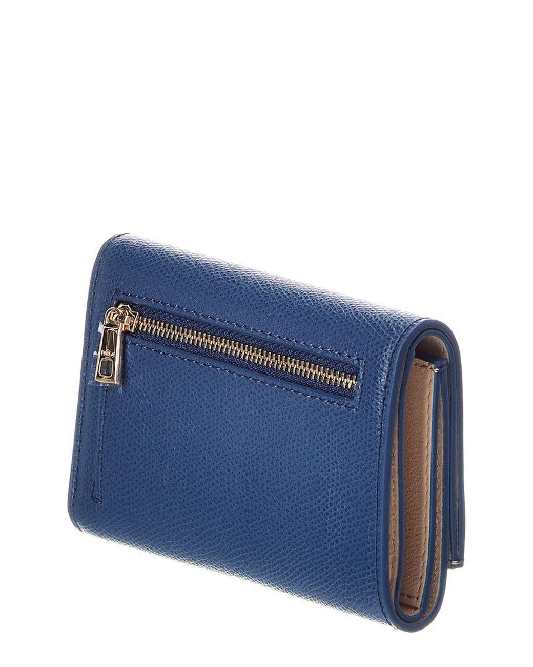 Furla Blue 1927 Leather Compact Wallet