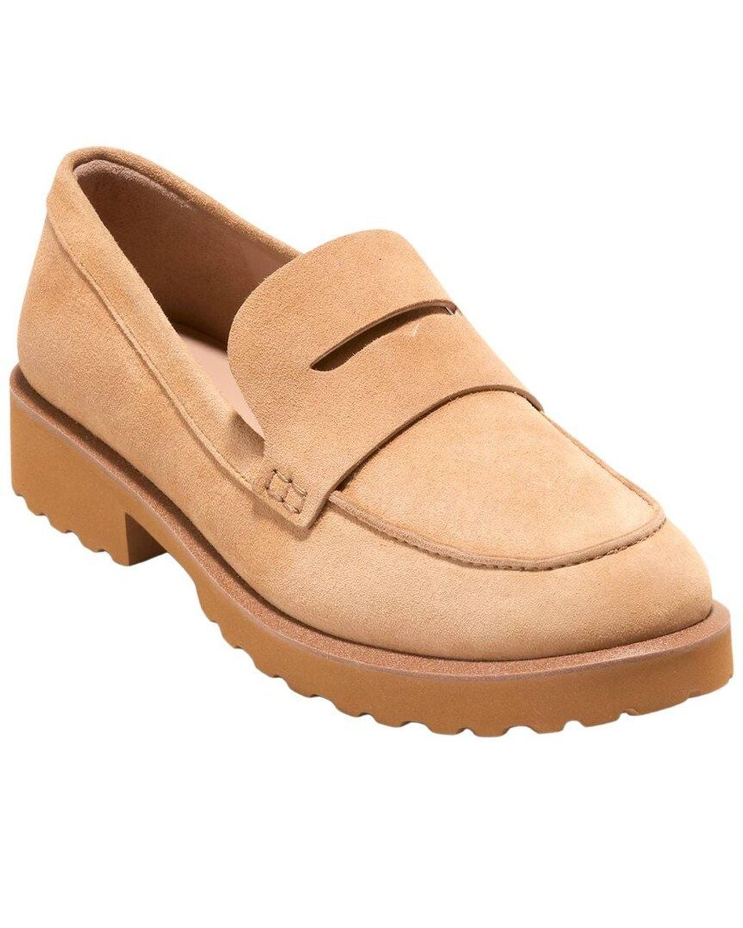 Cole Haan Natural Gwendolyn Suede Penny Loafer
