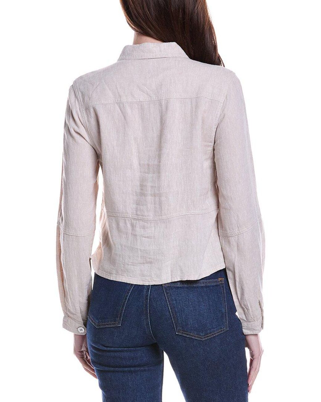 NIC+ZOE Blue Rumba Linen-Blend Pocket Jacket
