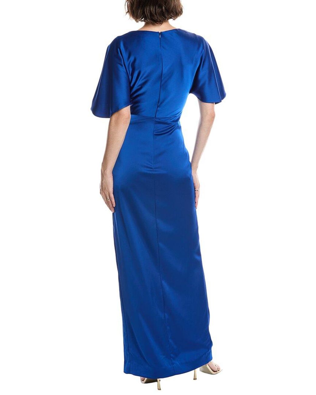 THEIA Blue Shea Kimono Sleeve Gown