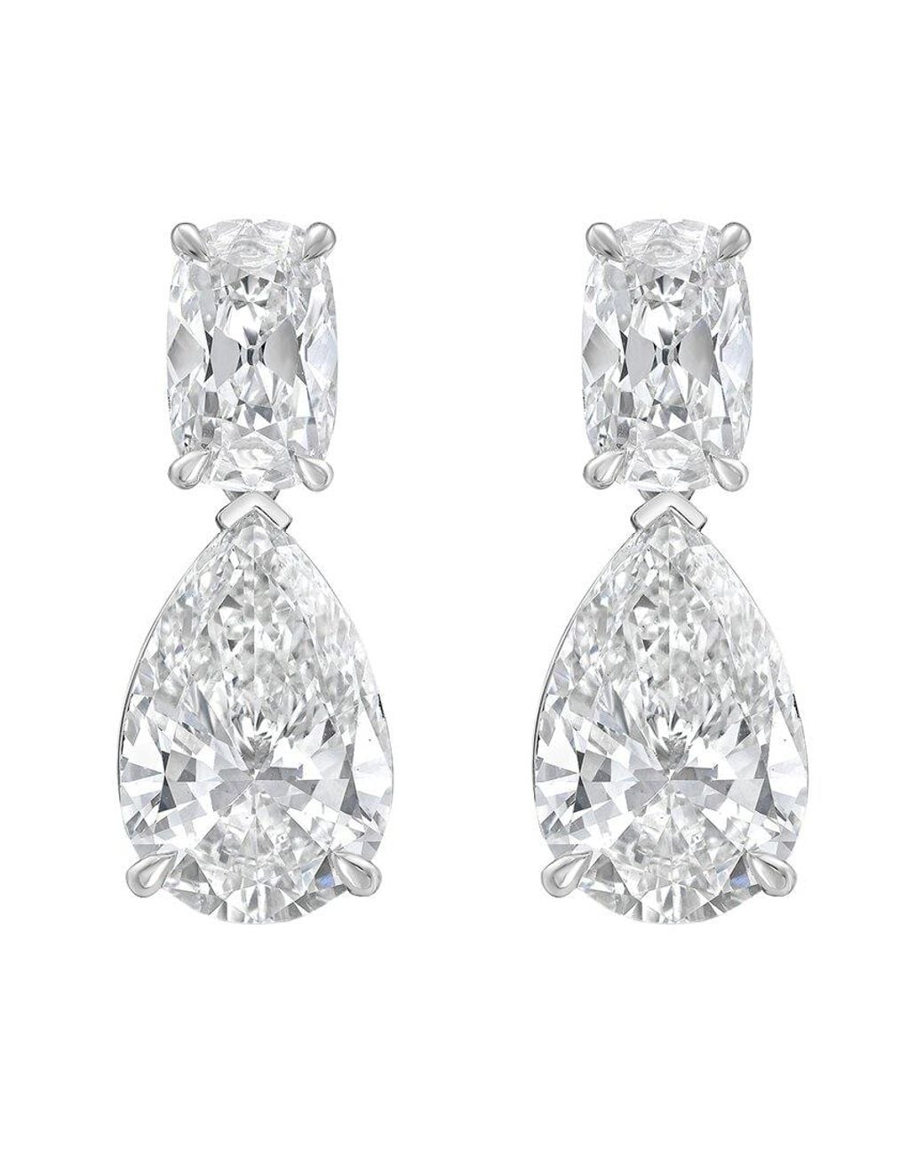 Diana M White 14K 15.00 Ct. Tw. Lab-Grown Diamond Drop Earrings