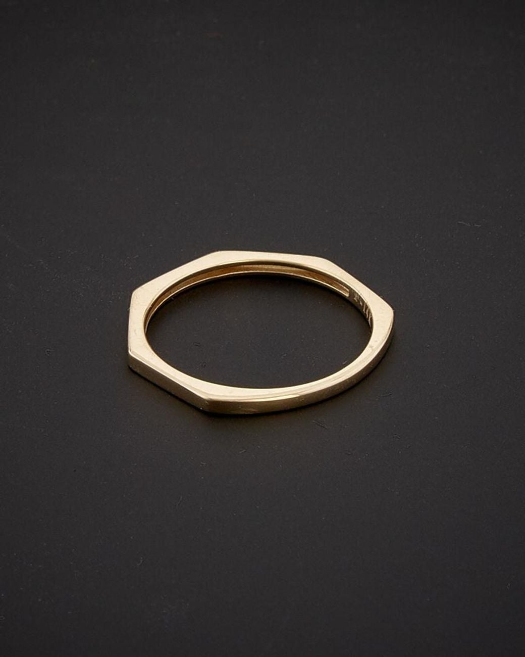 Italian Gold Black 14k Geometric Shape Ring