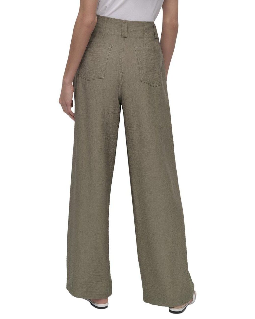 DKNY Gray Crinkle Dressing Trouser