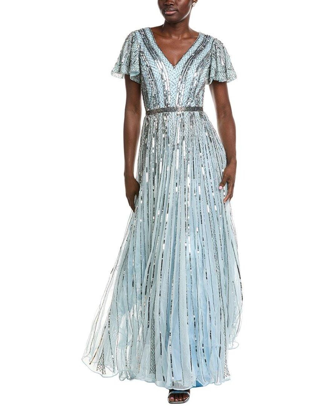 Issue New York Blue Embellished Gown