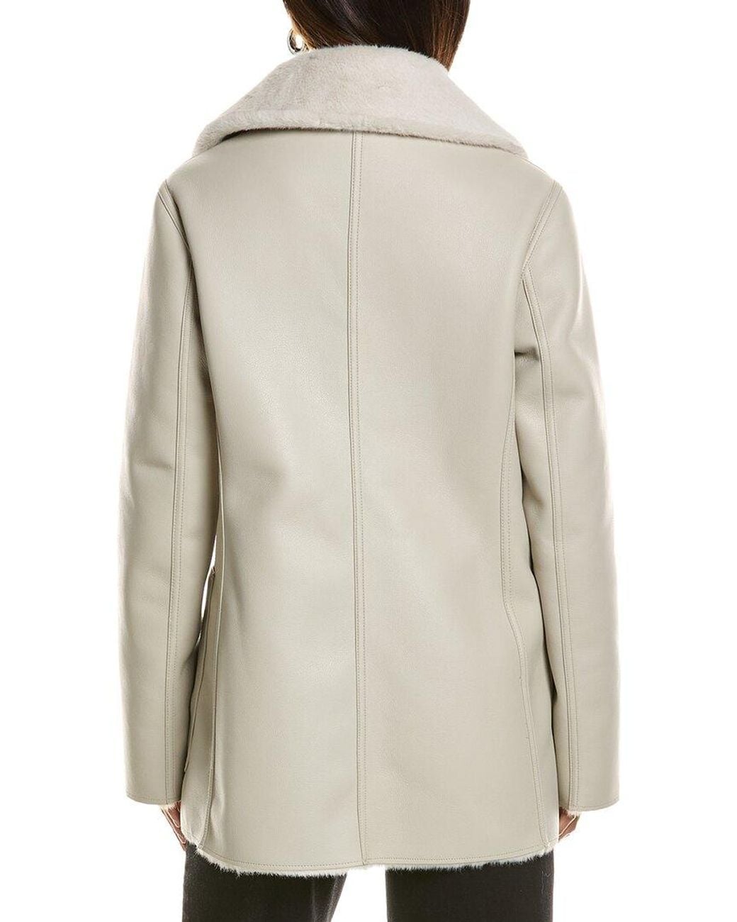 Lamarque Natural Faux Shearling Reversible Coat
