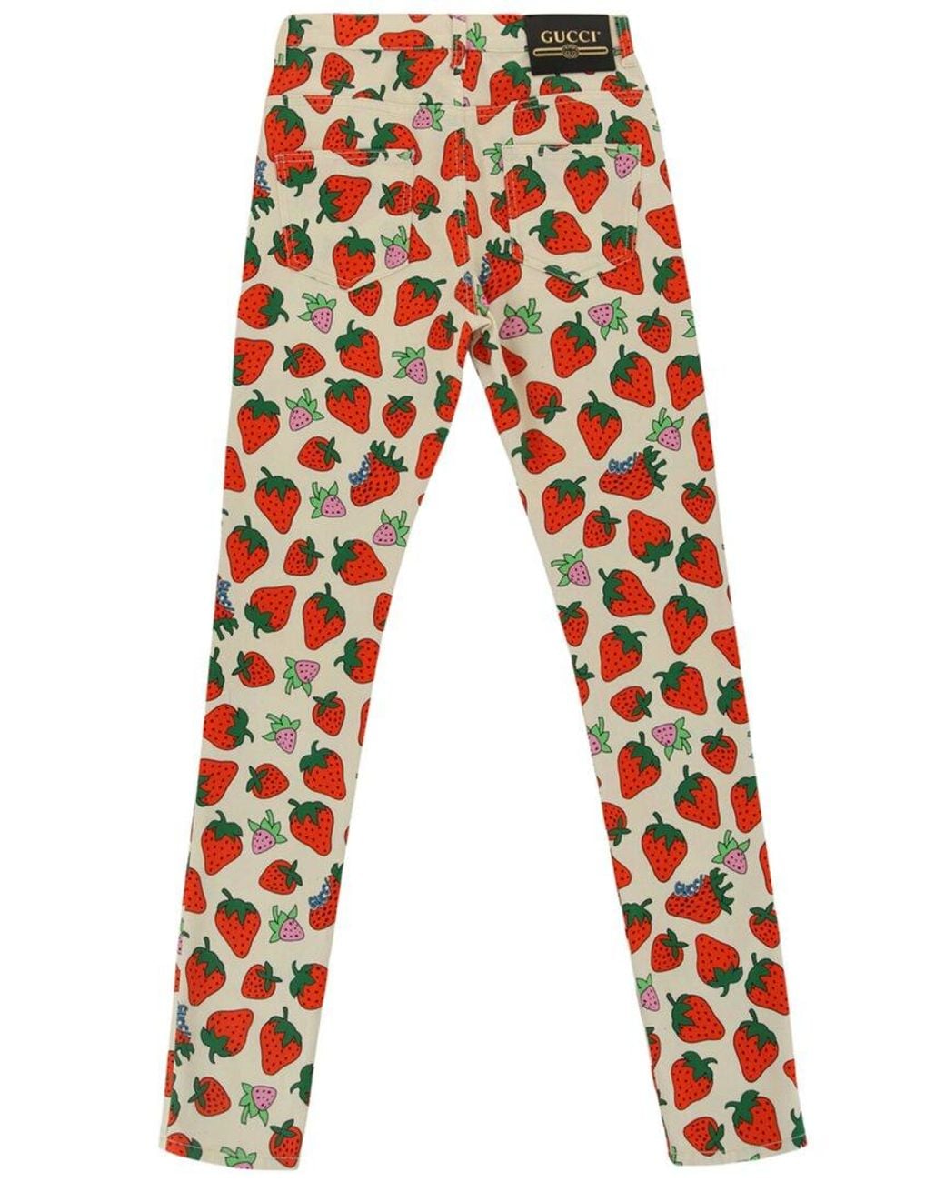 Gucci Red Strawberry Skinny Leg Pant