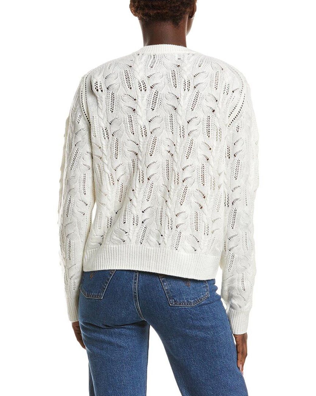 NAADAM White Premium Wool & Cashmere-Blend Pointelle Cardigan