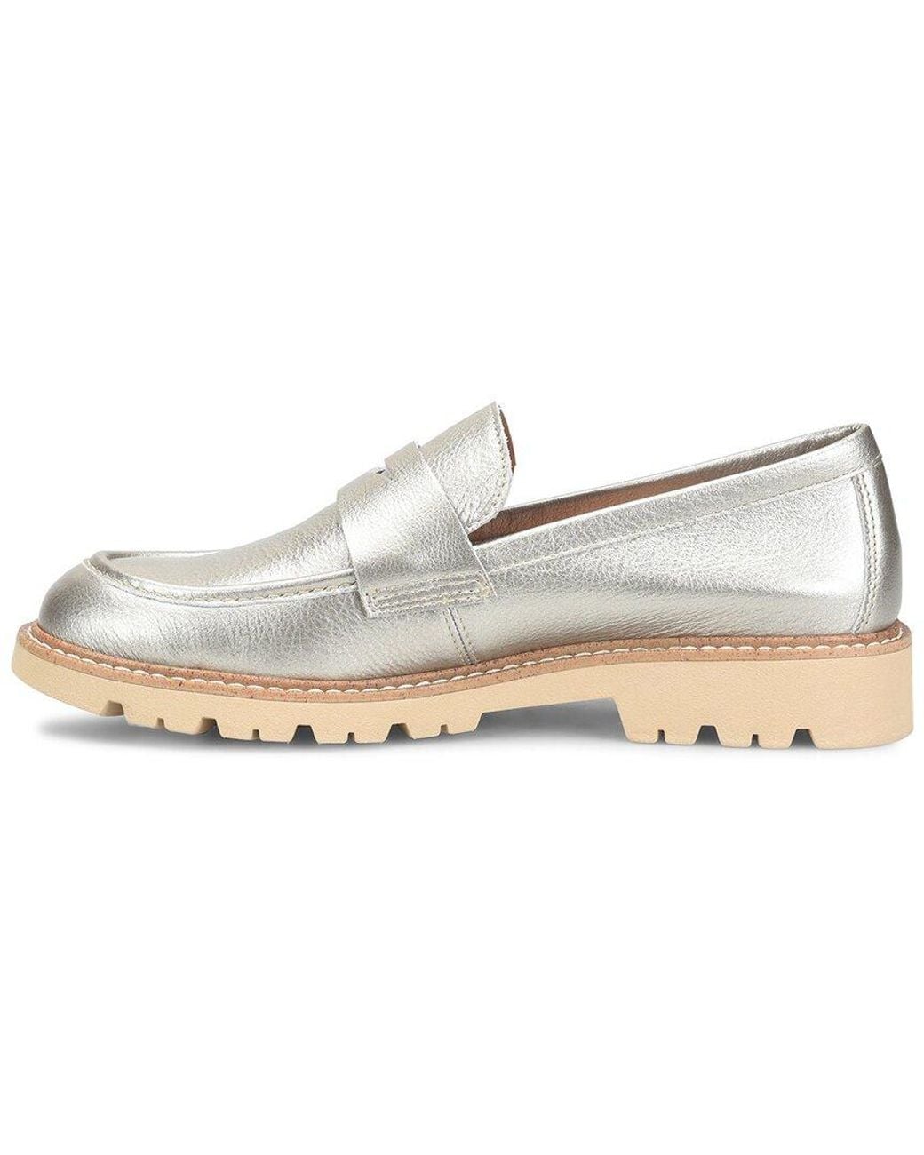 Comfortiva White Lakota Leather Flat