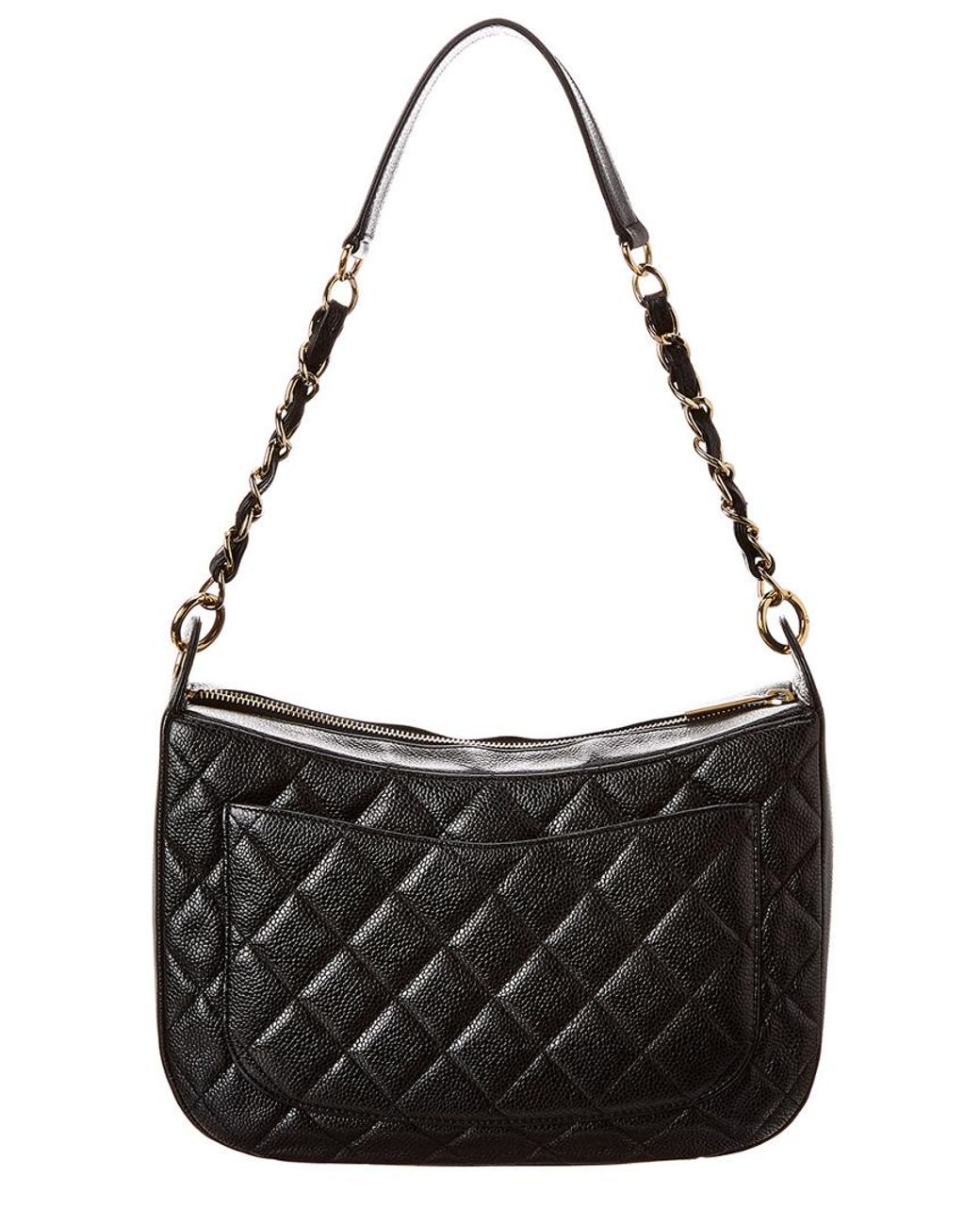 chanel caviar quilted timeless cc shoulder bag black