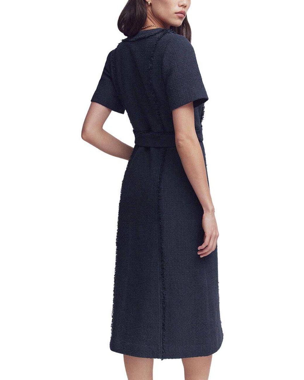 Boden Blue Ruth Zip Texture Dress