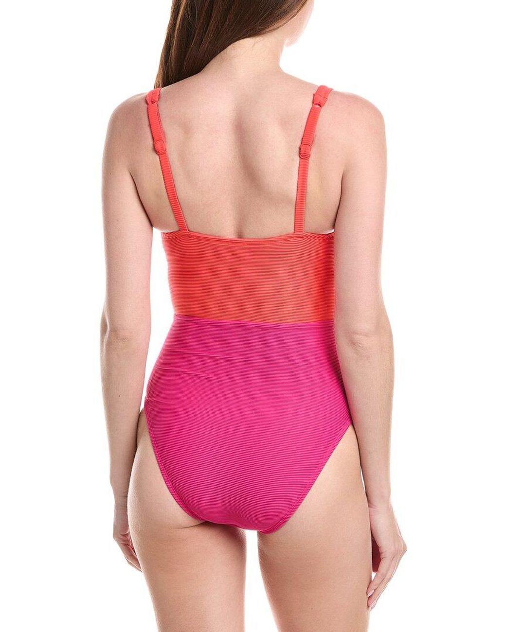 Tommy Bahama Pink Ocean Point Color Block One-Piece