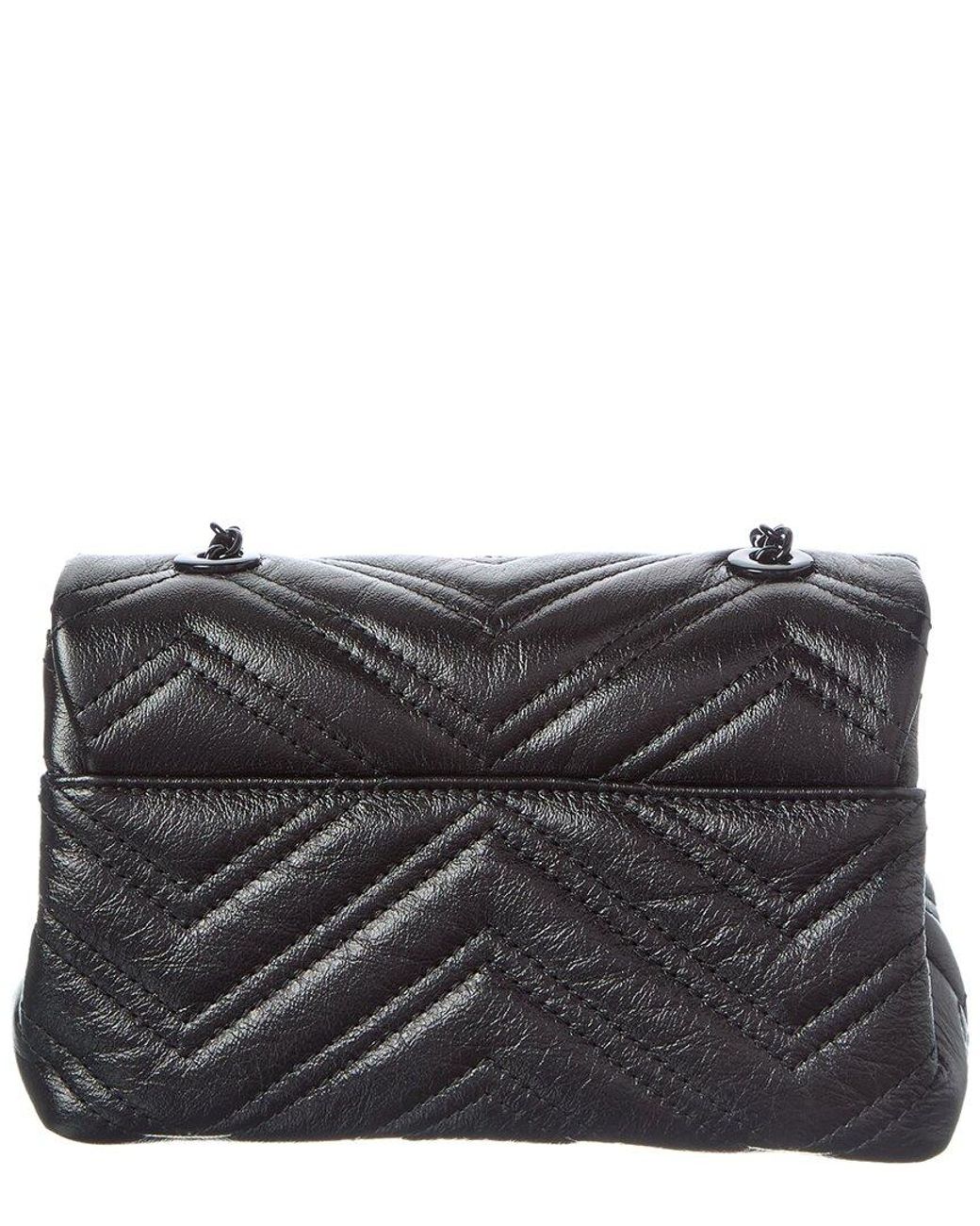 Gucci Black Gg Marmont Mini Leather Shoulder Bag