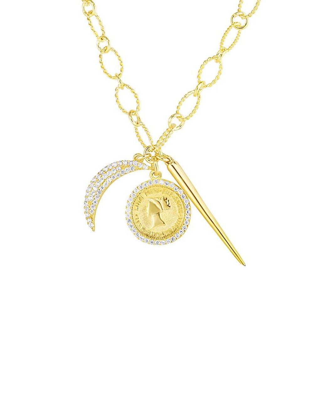 Sphera Milano Metallic 14K Over Cz Pendant Necklace