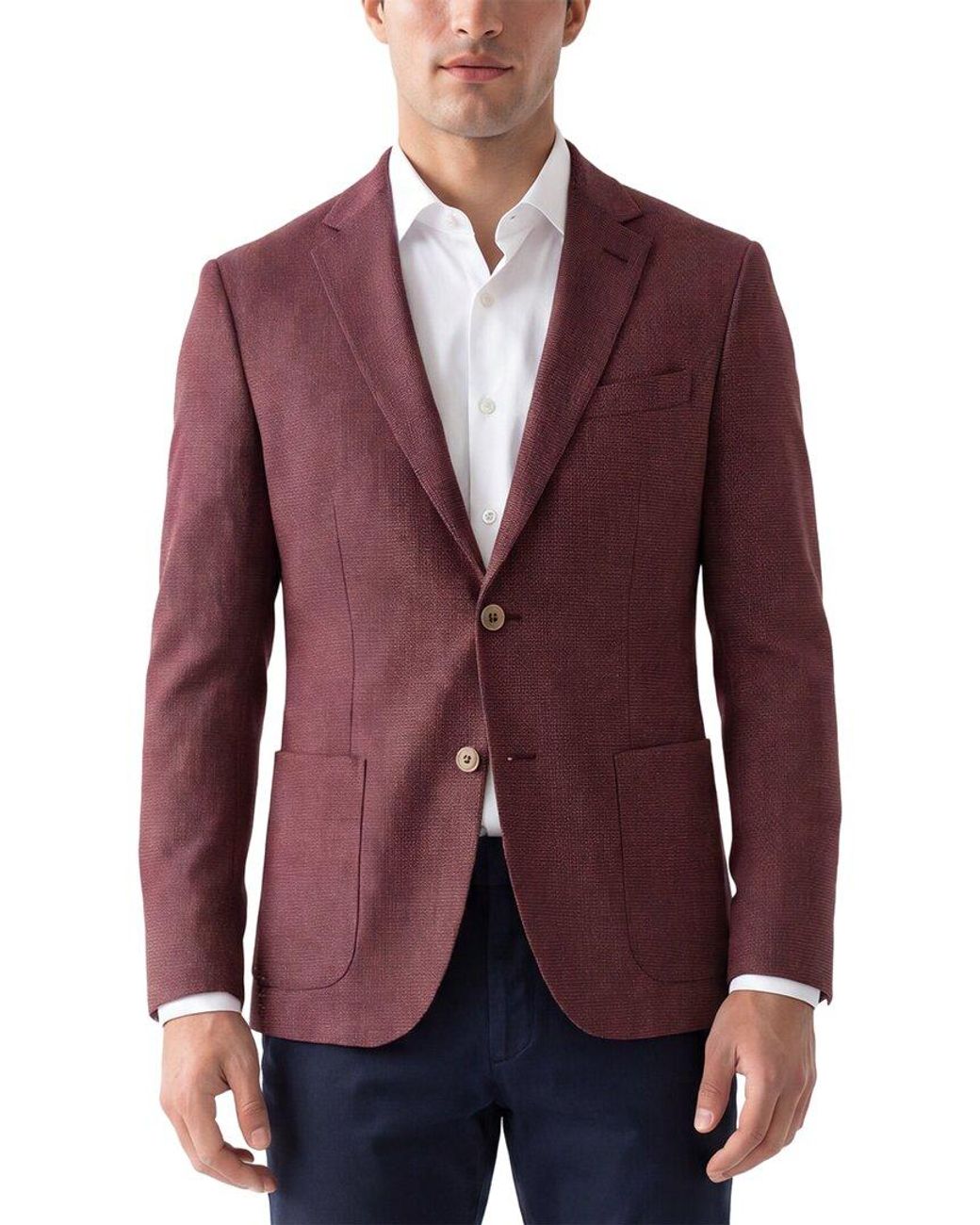 Corneliani Purple Cc Collection Seersucker Wool & Silk-Blend Blazer for men