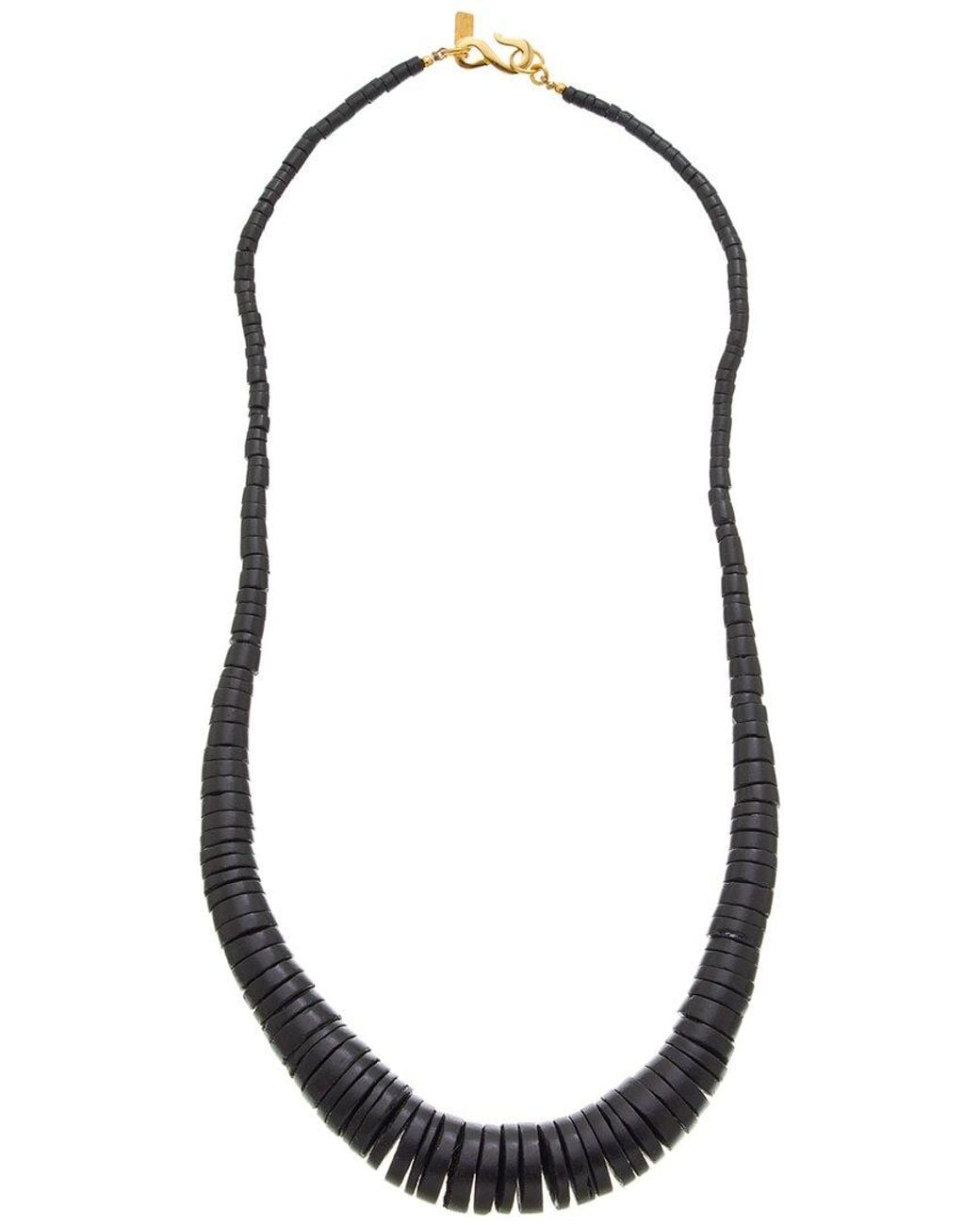 Kenneth Jay Lane Black Plated Graduated Necklace