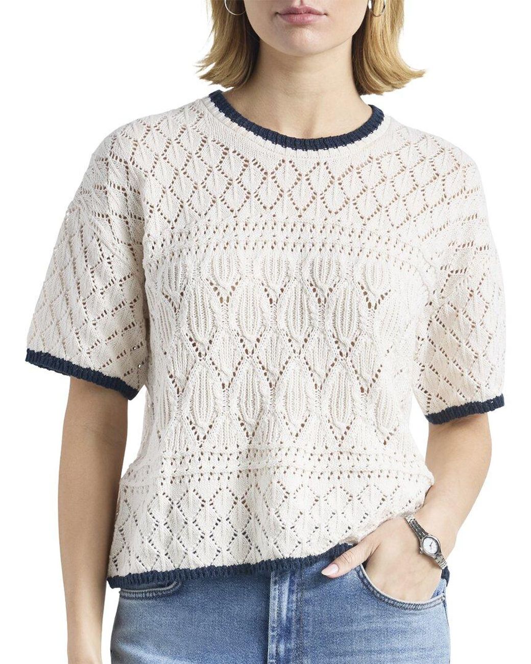 Splendid Gray Ss Tipped Sweater