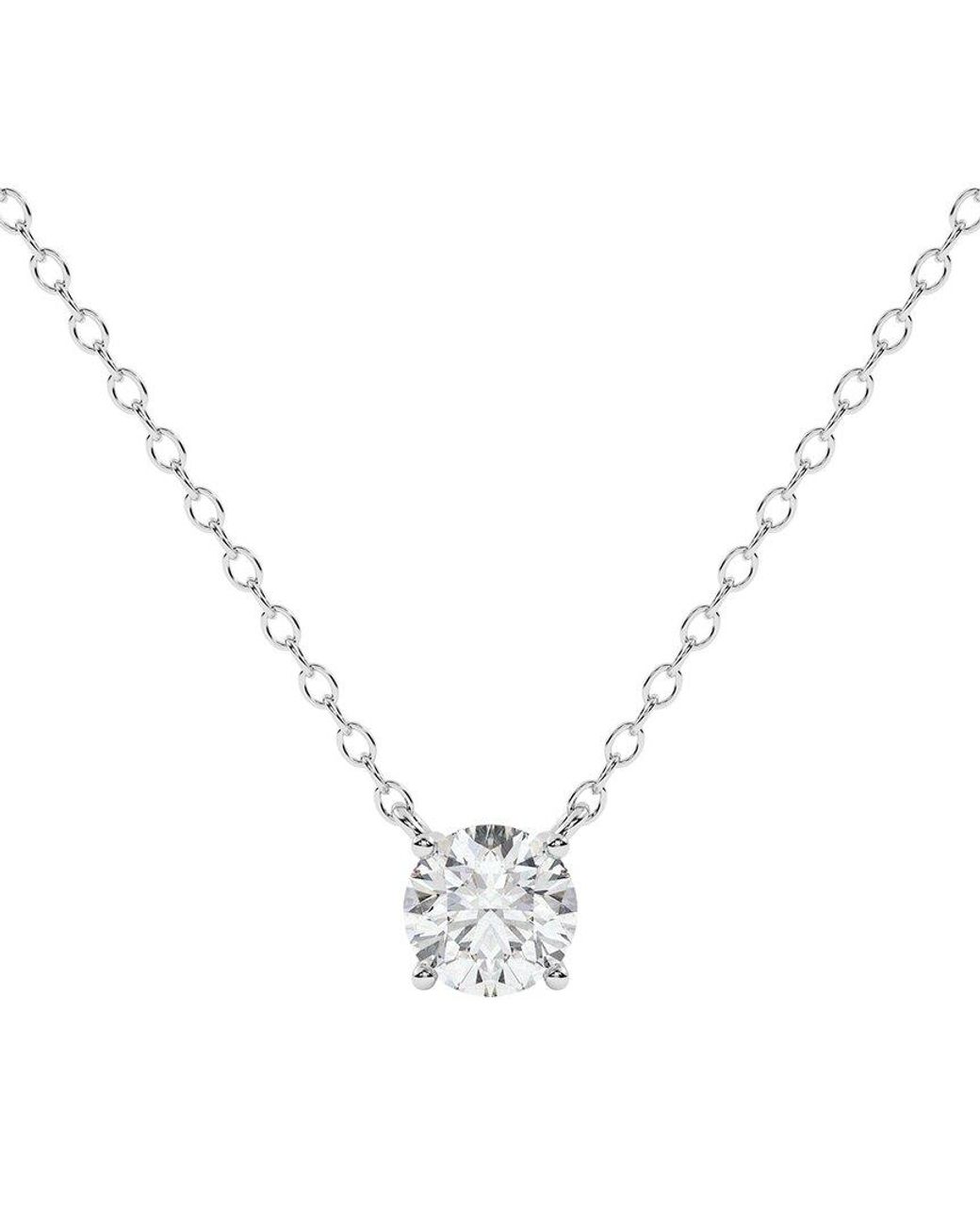 Diamond Select Cuts Metallic 14K 0.50 Ct. Tw. Diamond Pendant Necklace