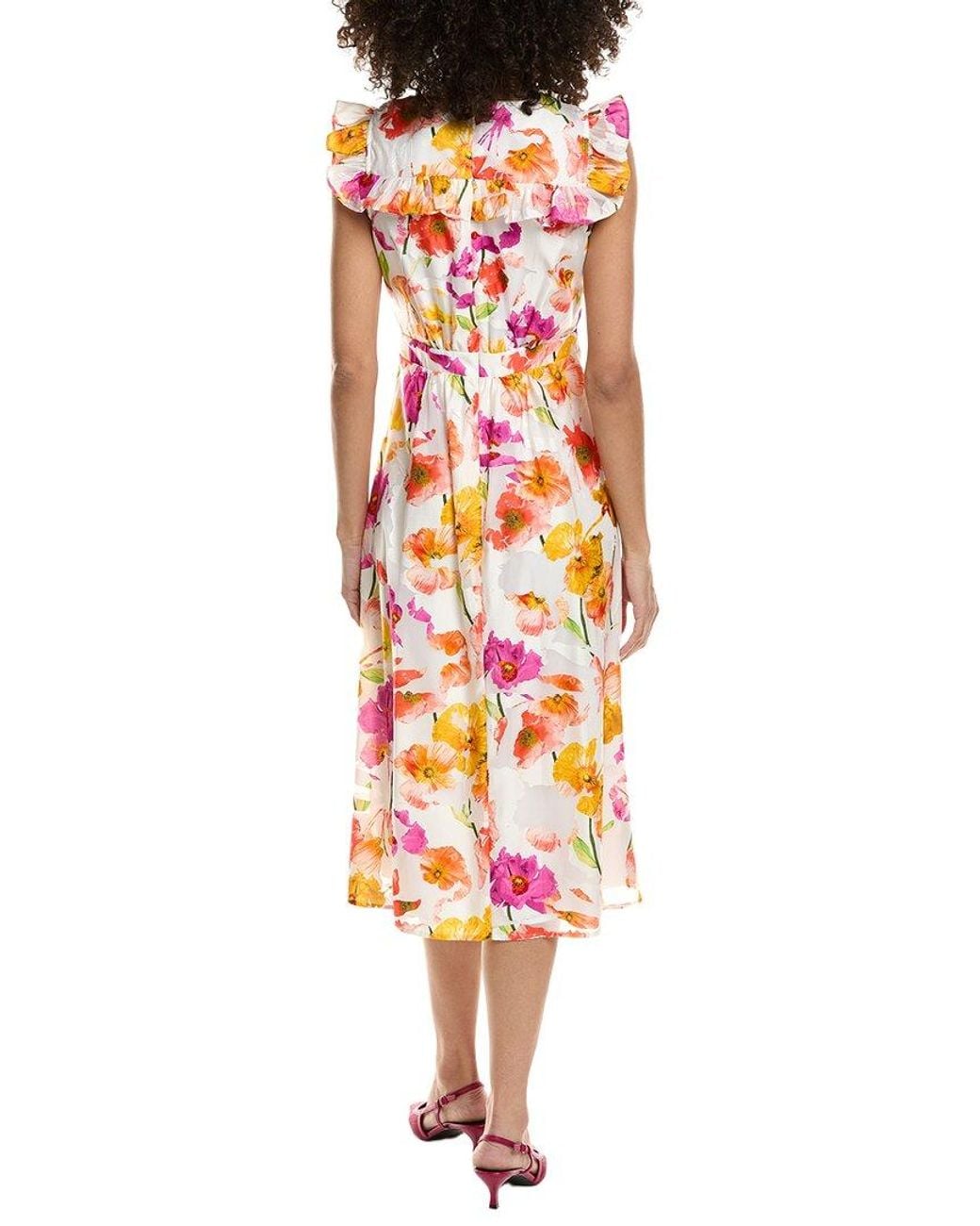 Karl Lagerfeld White Floral Flutter Sleeve Blouse