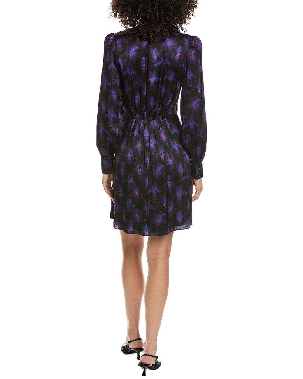 The Kooples Blue Fleurs Veneneuses Mini Dress