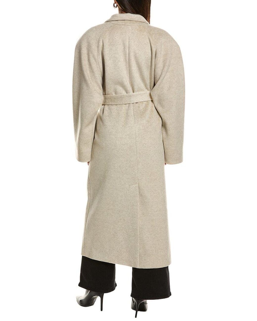 Lamarque Natural Raglan Wool-Blend Maxi Coat