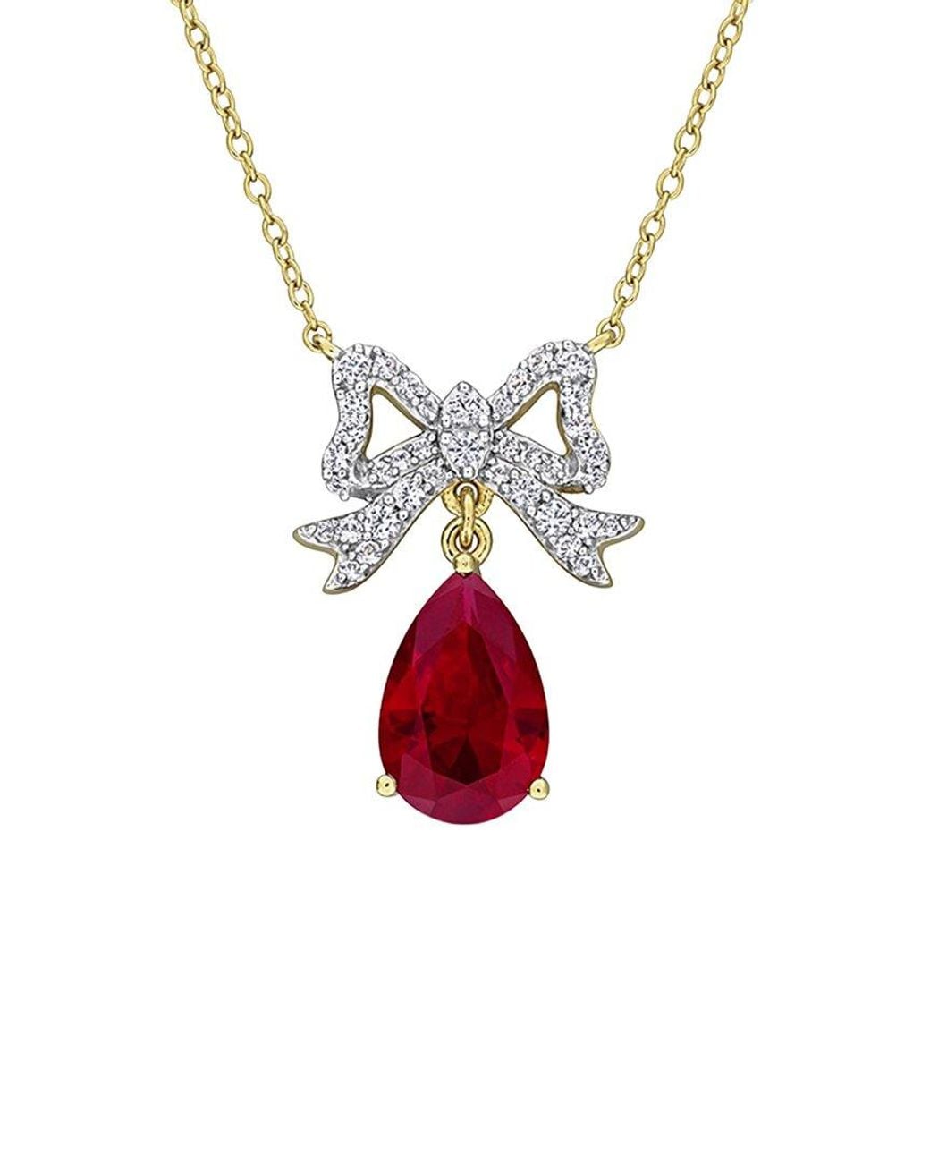 Rina Limor White Plated 4.50 Ct. Tw. Lab-Grown Gemstone Necklace