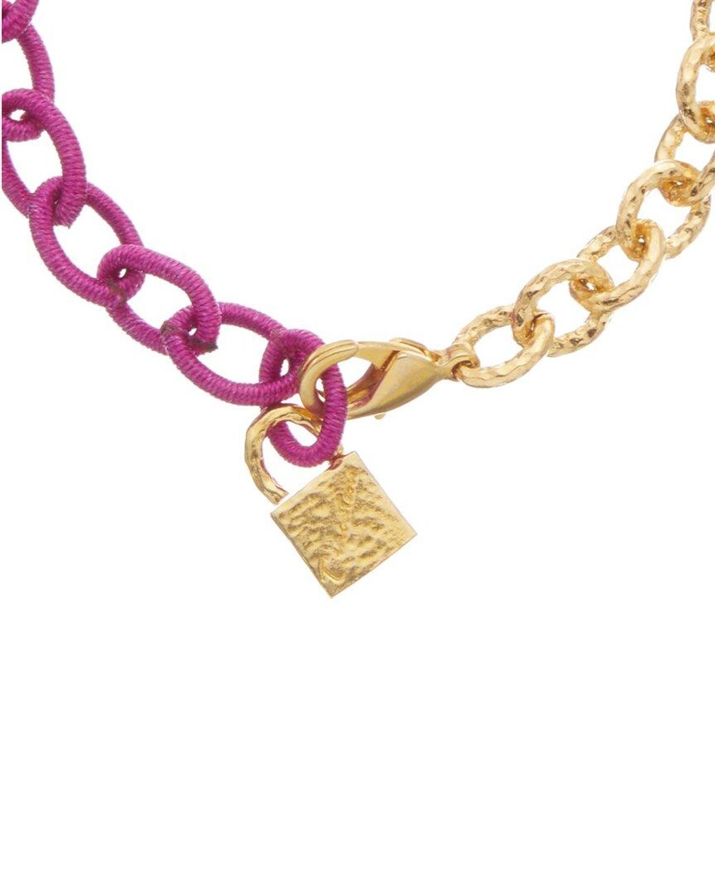 Juvell Pink 18k Plated Silk Link Bracelet