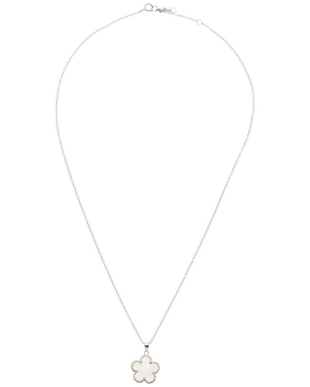 Juvell White 18K Over Clover Necklace