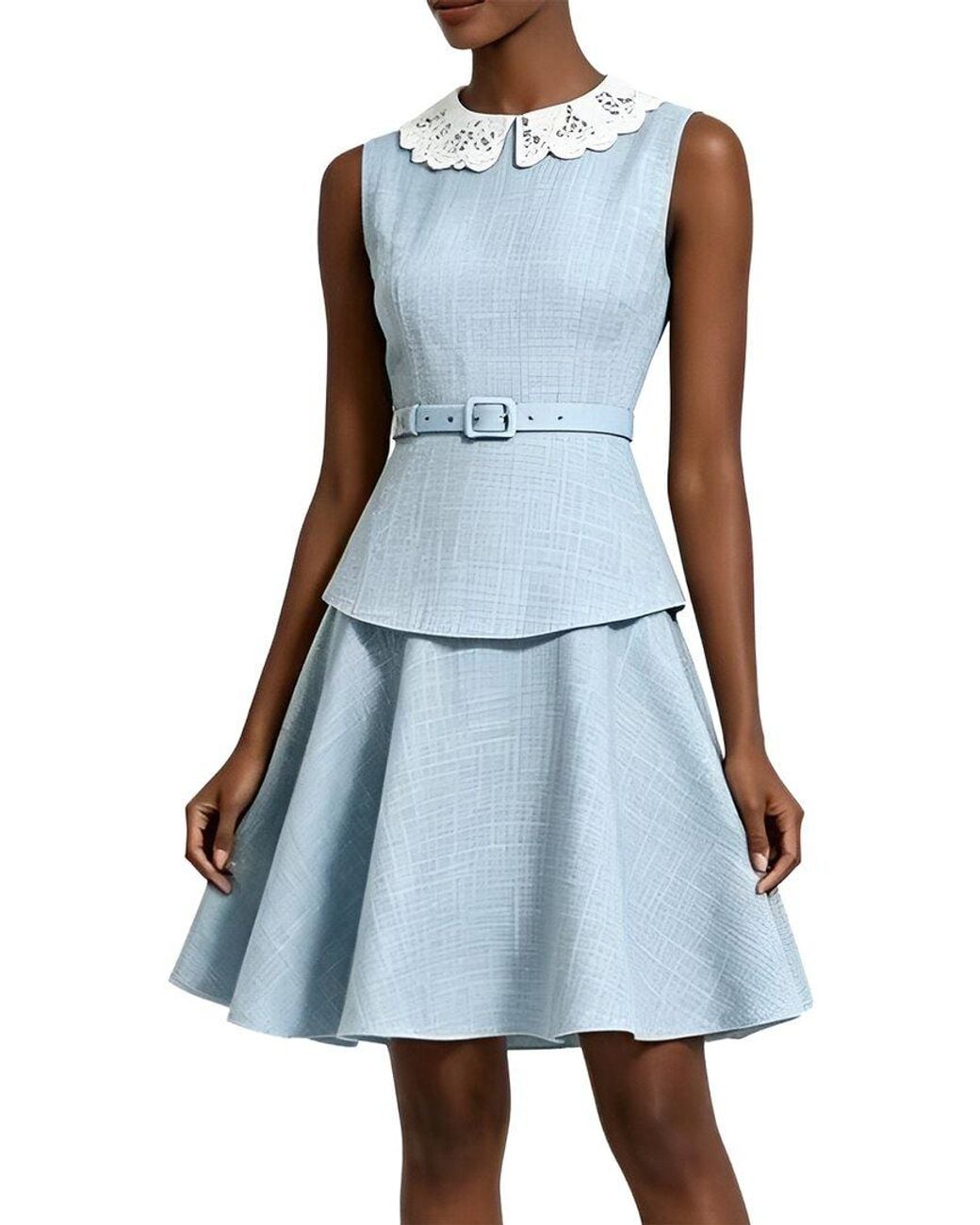 Linda Charm Blue Sleeveless Mini Dress