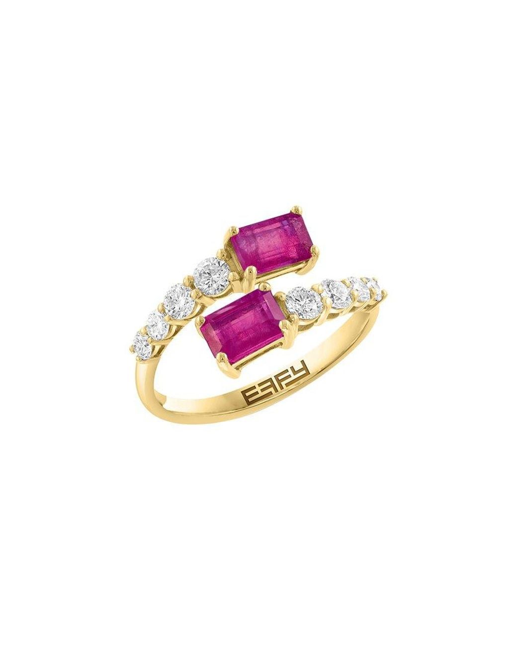 Effy Fine Jewelry Pink 14K 1.86 Ct. Tw. Diamond & Ruby Ring