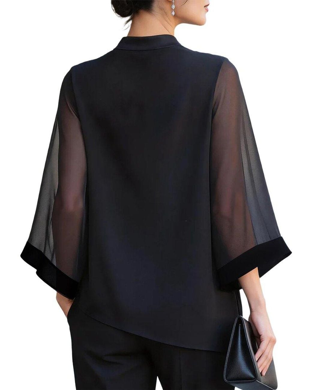 Tedora Black Long Sleeve Top
