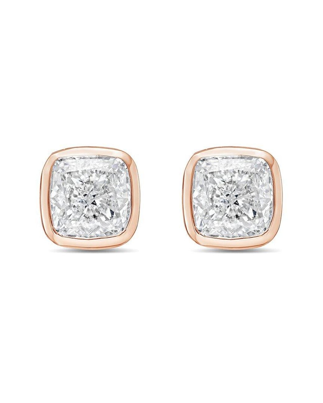 Diana M White Diana M. 14K Rose 3.00 Ct. Tw. Lab-Grown Diamond Stud Earrings