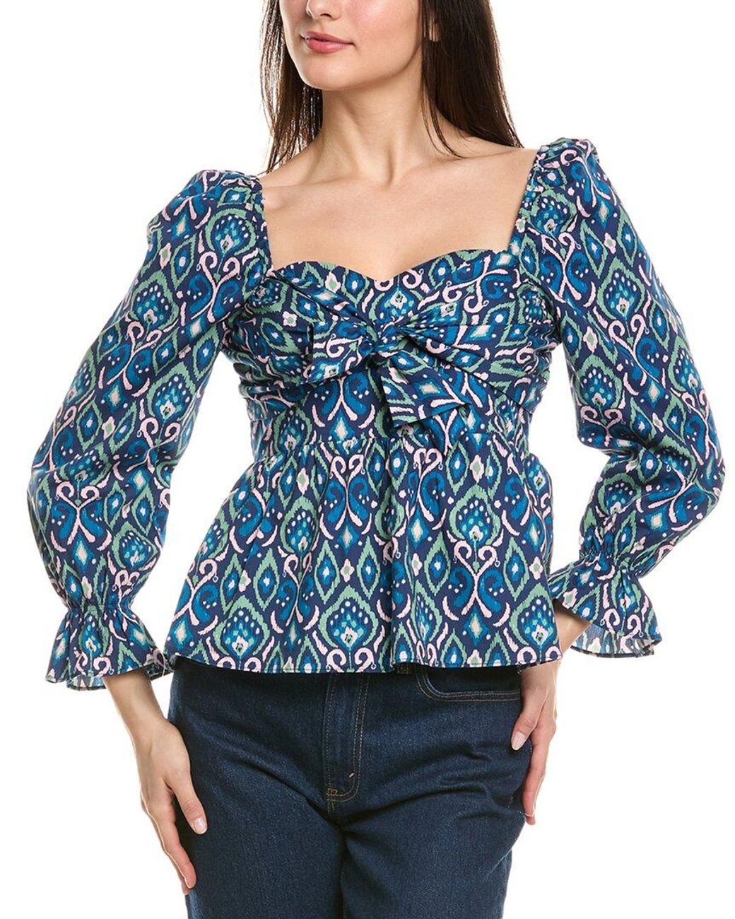 Sail To Sable Blue Bow Front Top
