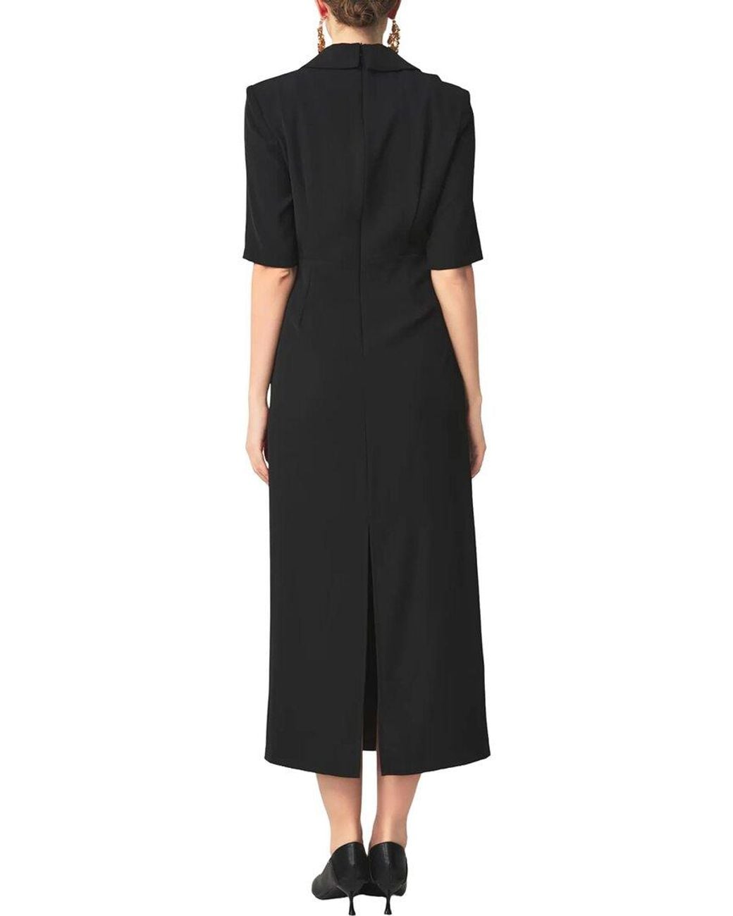 BURRYCO Black Short Sleeve Midi Dress