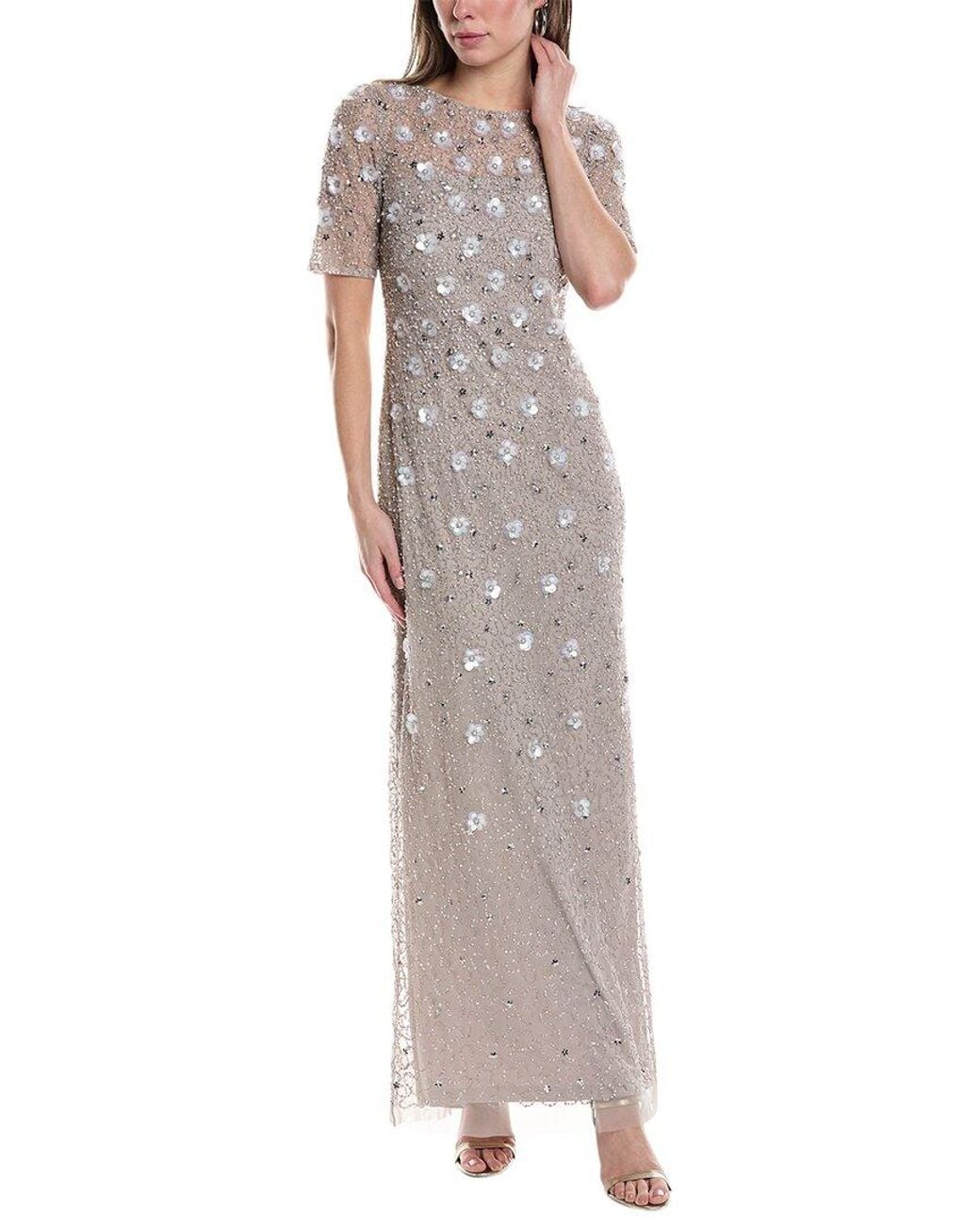 Adrianna Papell Multicolor Beaded Gown