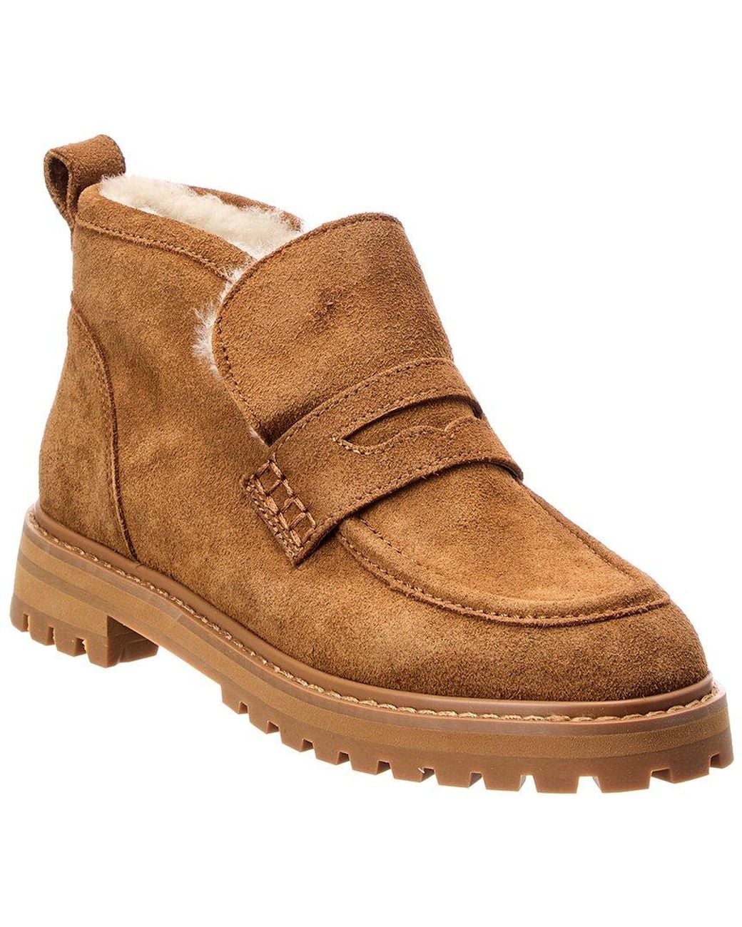 Madewell Brown Ryder Suede & Shearling Bootie