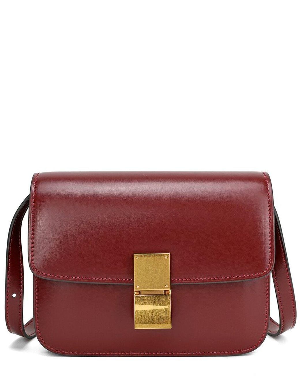 Tiffany & Fred Paris Red Smooth Leather Foldover Crossbody