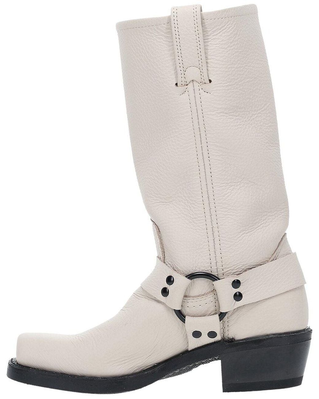 Frye White Harness 12In Leather Boot