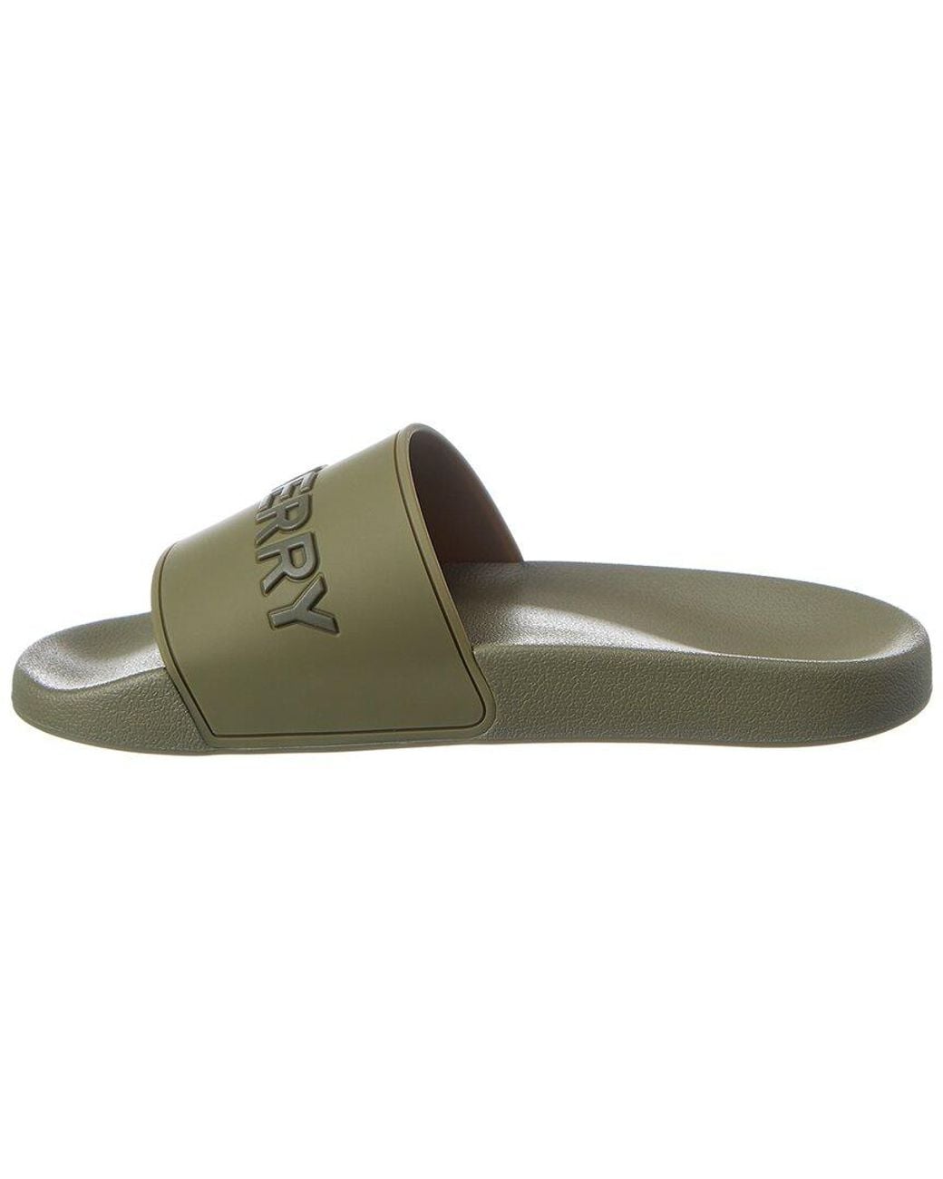 Burberry Green Rubber Slide for men