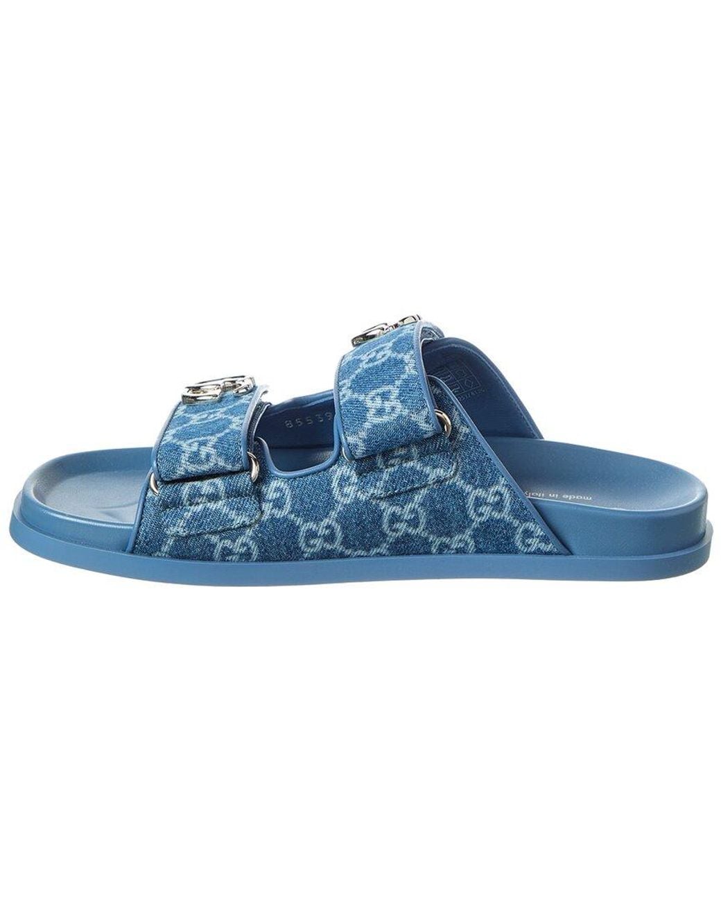 Gucci Blue Gg Denim & Leather Sandal