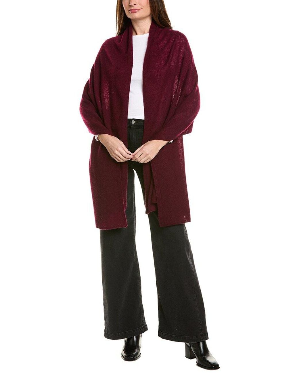 Amicale Cashmere Red Feather Weight Travel Wrap
