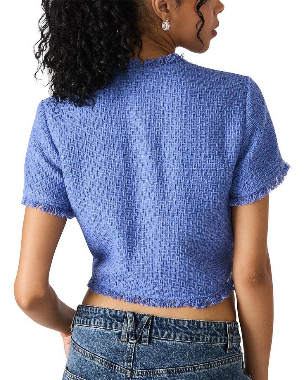 Steve Madden Blue Laylah Woven Top