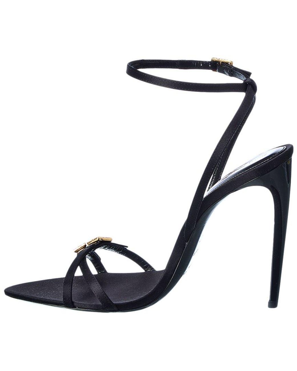 Saint Laurent ☆ Nuit 110 サンダル SAINT LAURENT Nuit 110 Buckled Satin Sandals in Black | endource