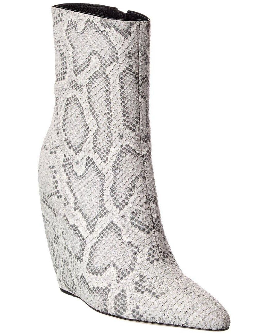 Giuseppe Zanotti White Decadence 105 Python Wedge Bootie