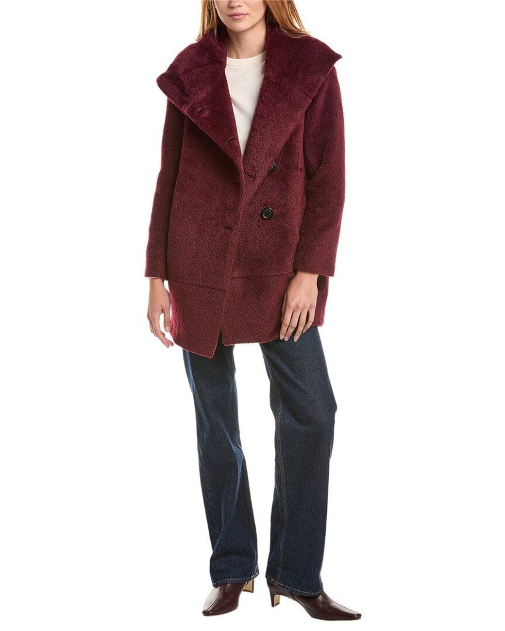 Sofiacashmere Red Sofiacashmere Wool & Alpaca-Blend Coat