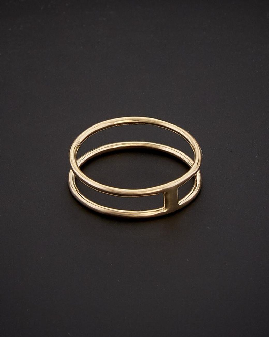 Italian Gold Black 14k Double Ring
