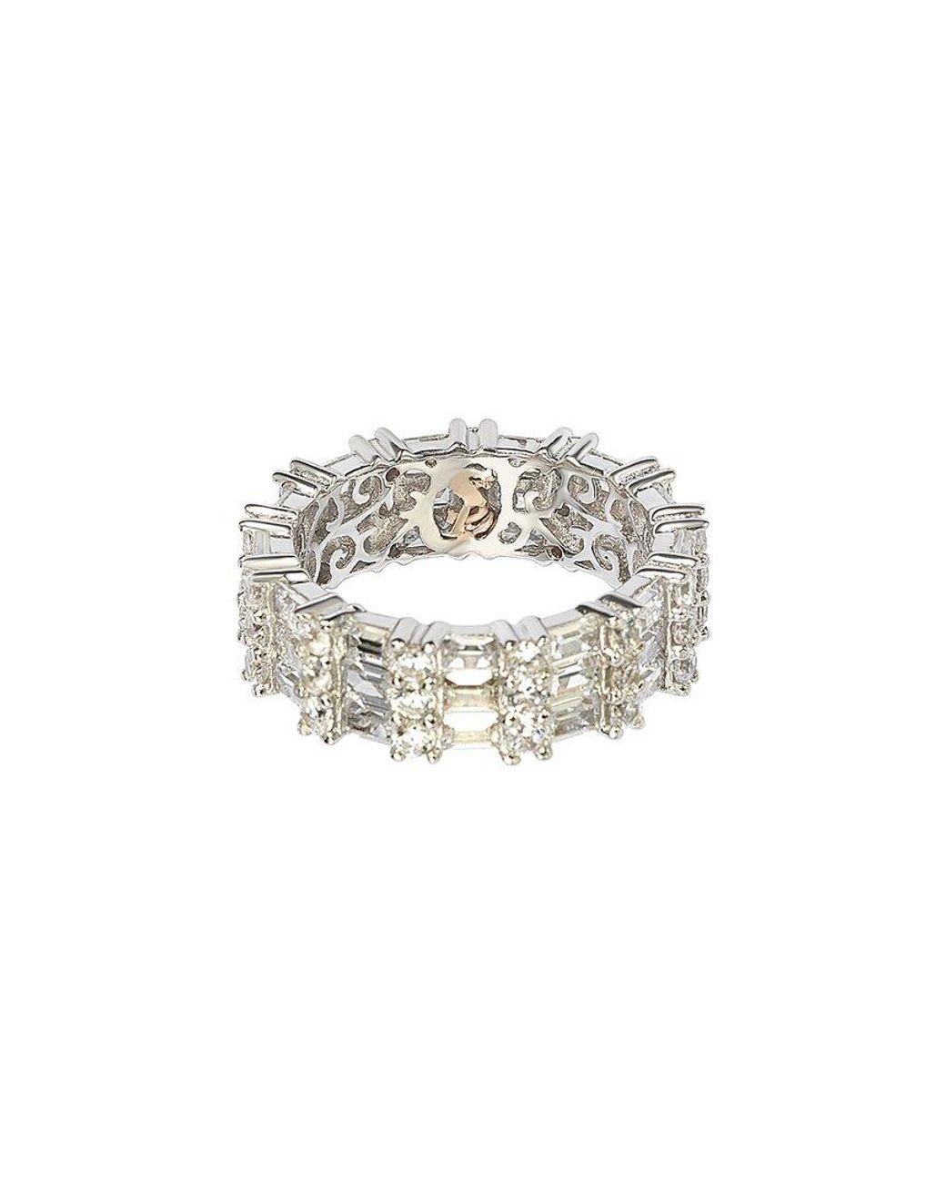 Suzy Levian White Silver Cz Eternity Ring