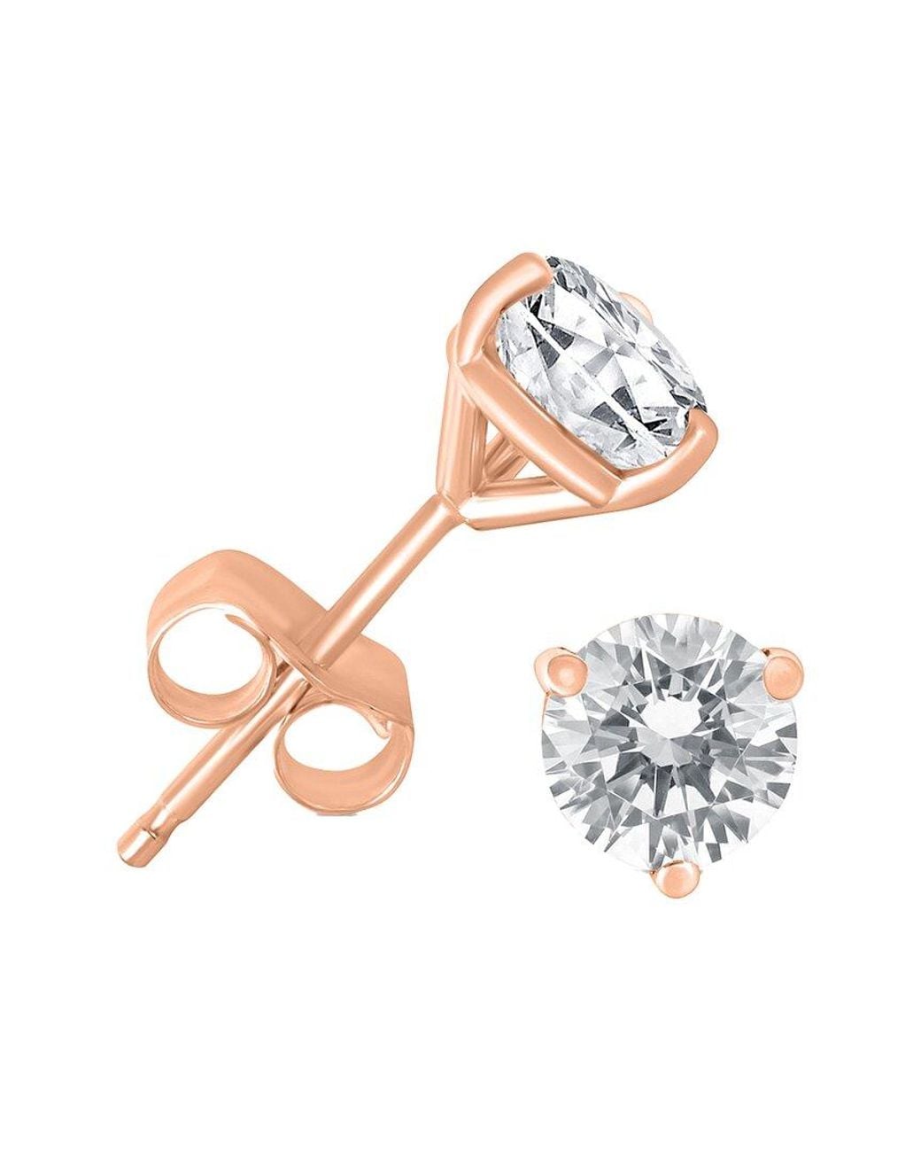 Diamond Select Cuts White 14k Rose Gold 0.75 Ct. Tw. Diamond Studs