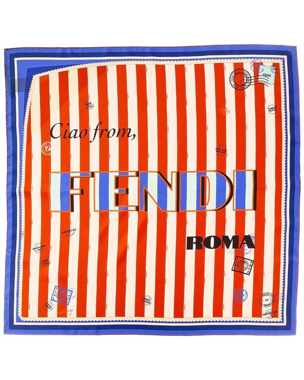 Fendi Orange Silk Foulard
